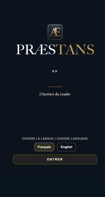 PRÆSTANS OS — Interface principale
